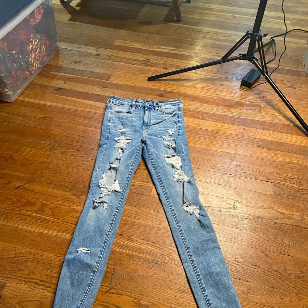 American Eagle high rise jeggings -size 8 long - Picture 7 of 7